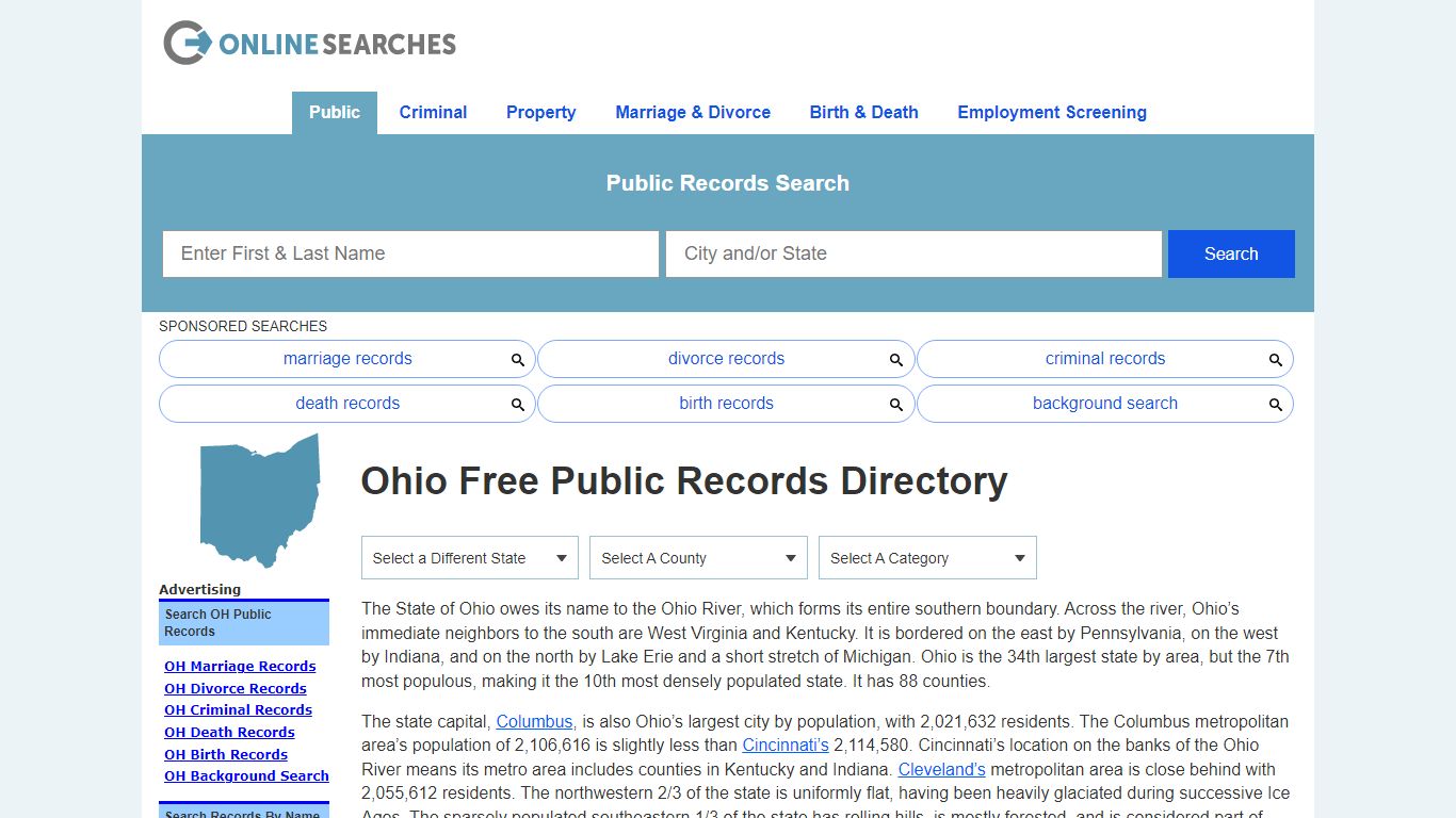 Ohio Public Records Directory & Official Documents Directory